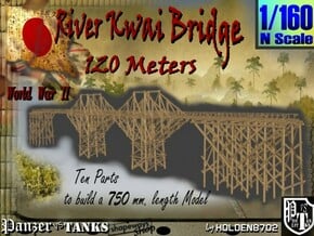 1-160 Bridge River Kwai 120 meters in White Natural Versatile Plastic