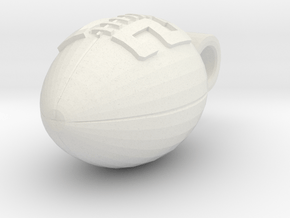 Pendant Football #12 in White Natural Versatile Plastic