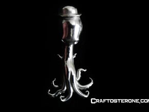 Derby The Octopus in a Bowler Hat Pendant in Polished Silver