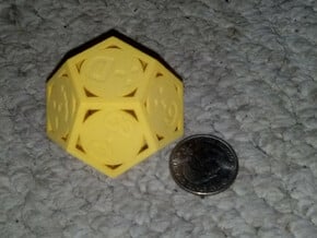 Phantom Tollbooth Dodecahedron - Emoticons in Yellow Processed Versatile Plastic