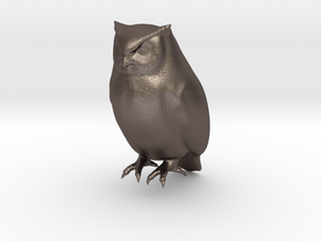 Owl in Polished Bronzed Silver Steel