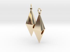 Pair of cute cheap earrings in 14K Yellow Gold