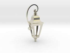 English Street Lamp Pendant in 14k White Gold