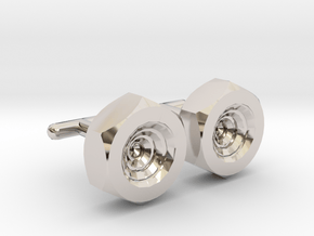 Spiral Nut Cufflinks in Platinum