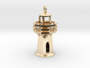Lighthouse Pendant in 14K Yellow Gold