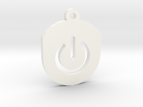 On Button Circular Frame Pendant Insert in White Processed Versatile Plastic