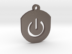 On Button Circular Frame Pendant Insert in Polished Bronzed Silver Steel