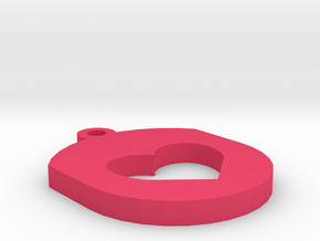 Heart Insert For Circular Frame Pendant in Pink Processed Versatile Plastic