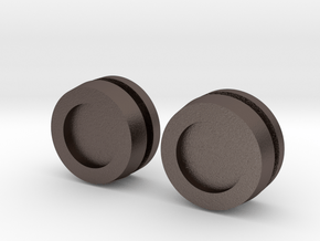 Thruster Cap Pairs Assembled in Polished Bronzed Silver Steel