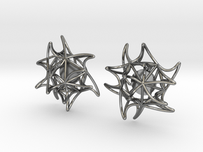 Aster Earrings (Studs) in Fine Detail Polished Silver