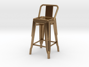 1:24 Pauchard Stool, Low Back in Natural Brass