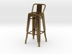 1:24 Tall Pauchard Stool, with Low Back in Natural Bronze