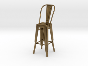 1:24 Tall Pauchard Stool, with High Back in Natural Bronze