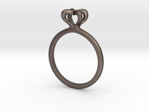 Infinity Love Ring Size US 6 (16.5mm) in Polished Bronzed Silver Steel