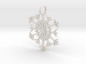 Snowflake Simple Pendent/Charm in White Natural Versatile Plastic