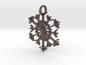 Snowflake Simple Pendent/Charm in Polished Bronzed Silver Steel