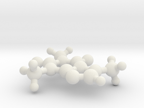 Caffeine Molecule in White Natural Versatile Plastic