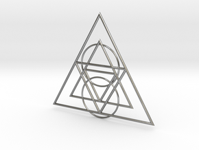 Sacred Triangle Pendant in Polished Silver