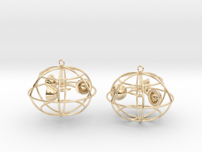 The anemometer earrings in 14K Yellow Gold