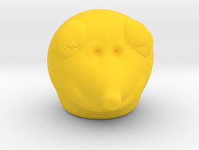 Bear Head in Yellow Processed Versatile Plastic