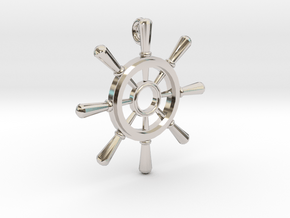 Ships Wheel Pendant in Platinum