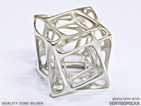 Duality Cube Silver in Polished Silver