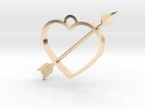 Cupid's Arrow Heart Pendant in 14K Yellow Gold