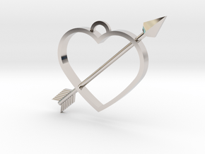 Cupid's Arrow Heart Pendant in Platinum