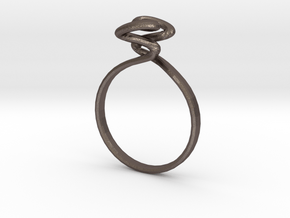 Torus Ring Size US 6 (16.5mm) in Polished Bronzed Silver Steel