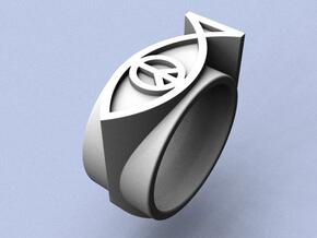 Peace On Earth Ring - Size  9 (18.99 mm) in Polished Silver