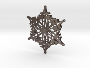 Arcs Snowflake - 3D in Polished Bronzed Silver Steel