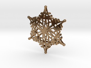 Arcs Snowflake - 3D in Natural Brass