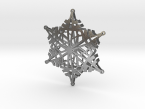 Arcs Snowflake - 3D in Natural Silver