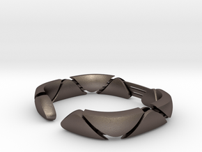 C bracelet in Polished Bronzed Silver Steel