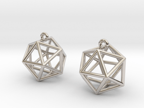 Icosahedron Earrings in Platinum