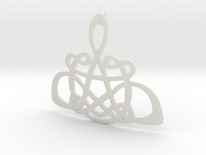 CelticKnot Pendant in White Natural Versatile Plastic
