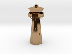 Z Scale European Water Tower in Polished Brass