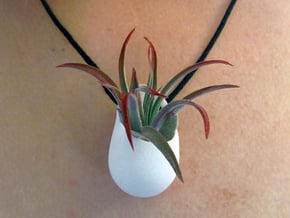 Planter Necklace Pendant in White Natural Versatile Plastic