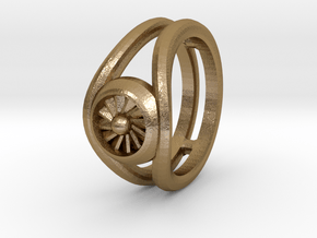Ring - Jet Turbine Size T in Polished Gold Steel