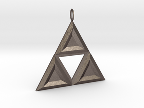 Triforce in Polished Bronzed Silver Steel