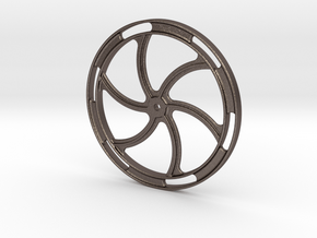 Hand Brake Wheel - 2.5" scale in Polished Bronzed Silver Steel