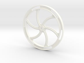 Hand Brake Wheel - 2.5" scale in White Processed Versatile Plastic