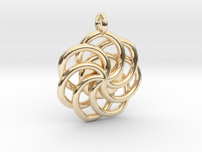Circular Wrapped Pendant in 14K Yellow Gold