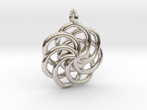 Circular Wrapped Pendant in Platinum