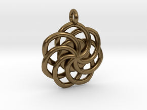 Circular Wrapped Pendant in Natural Bronze