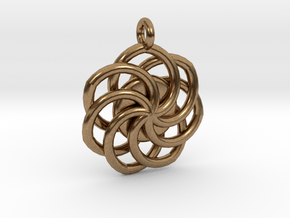 Circular Wrapped Pendant in Natural Brass