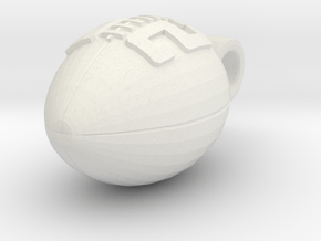 Pendant Football#52  in White Natural Versatile Plastic