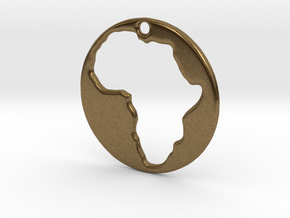 Pendant of Africa (5cms) in Natural Bronze