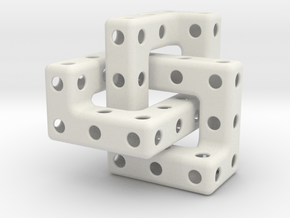 Cubic Trefoil Pendant in White Natural Versatile Plastic