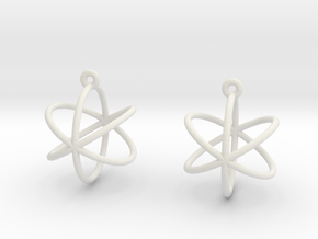 Orbit Earrings in White Natural Versatile Plastic